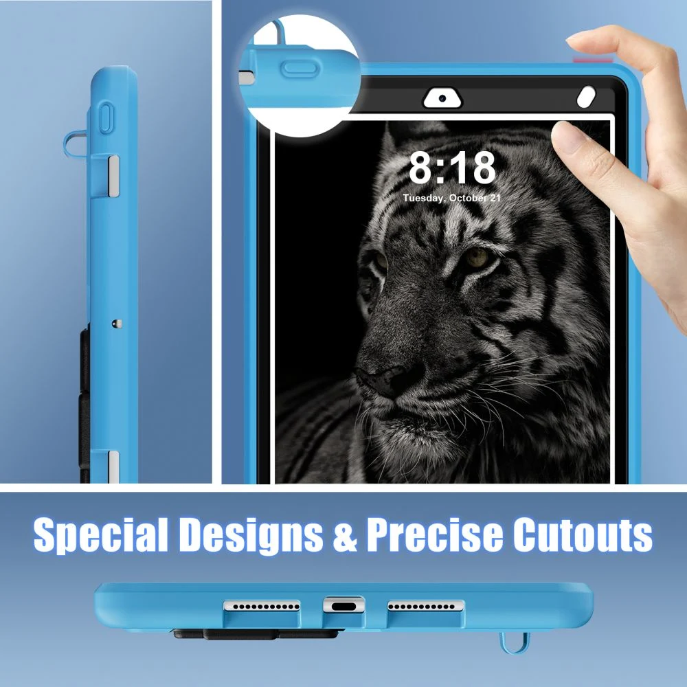 Drop Resistant Silicone PC Tablet Case Waterproof with Pencil Slot for iPad 10.2