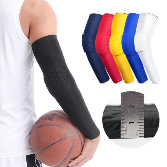 Équipement de protection de coude de manchon de bras de sport de basket-ball anti-collision d'articulation en nid d'abeille