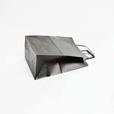 Poignée plate Marque Brown Craft Packaging Shopping Carrier Pouch 100% Recyclable Kraft Paper Carring Bag pour l'épicerie